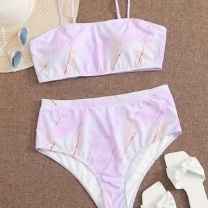 Purple marble swim suit set